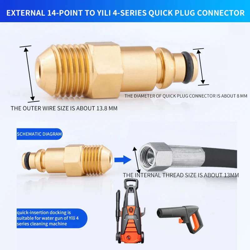 

адаптер для шланга керхер адаптер для мойки высокого давления Аксессуары для автомойки адаптер трубы высокого давления для бытовой автомойки водяной пистолет высокого давления быстроразъемные аксессуары
