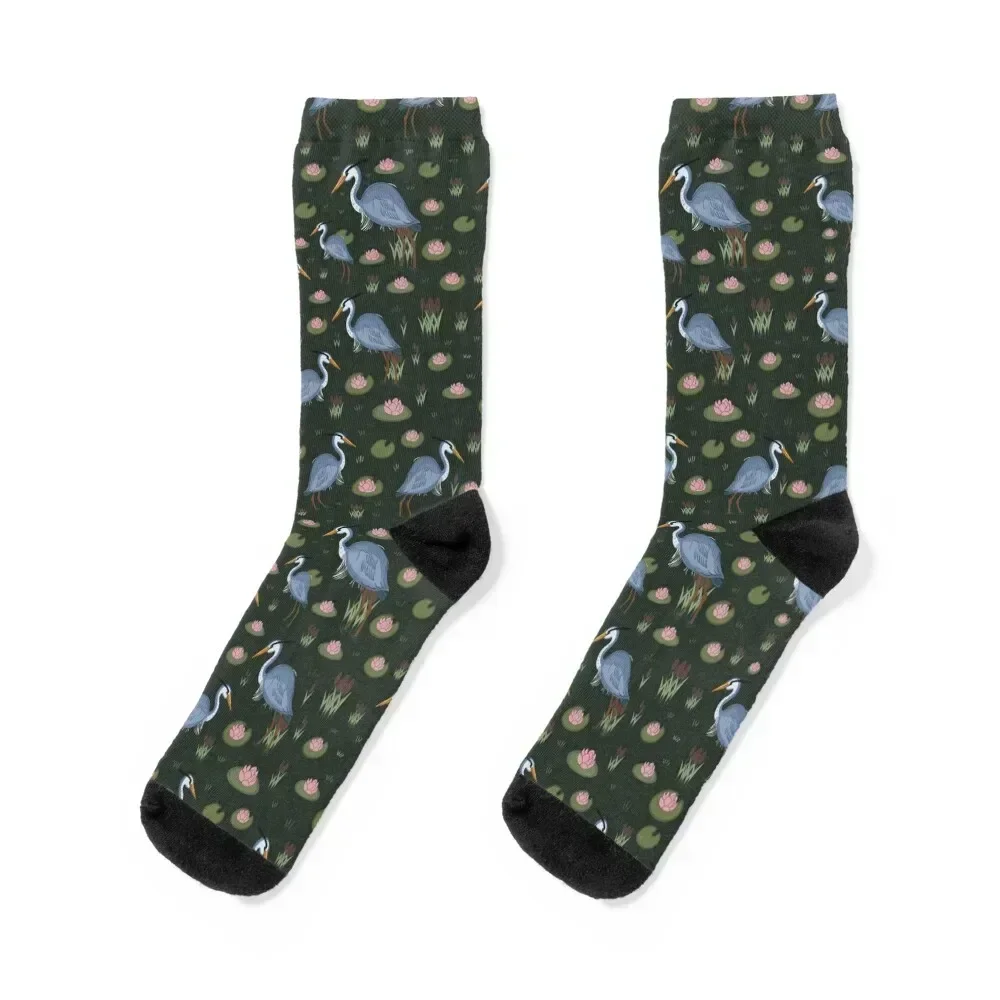 Great Blue Heron Art Socks Обувь для гольфа с принтом Лот Женские носки Мужские
