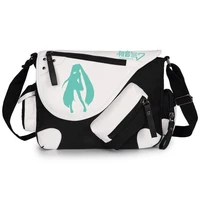 2022 new hatsune miku backpack shoulder bag miku canvas messenger bag travel hit color cross bag men and women anime peripheral