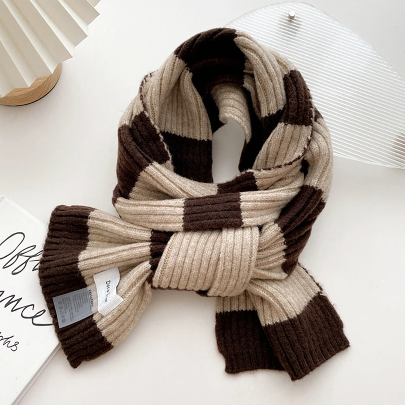 

40GC полосатый шарф длинный шейный теплый шарф шаль накидка Повседневный Шарф шейный платок