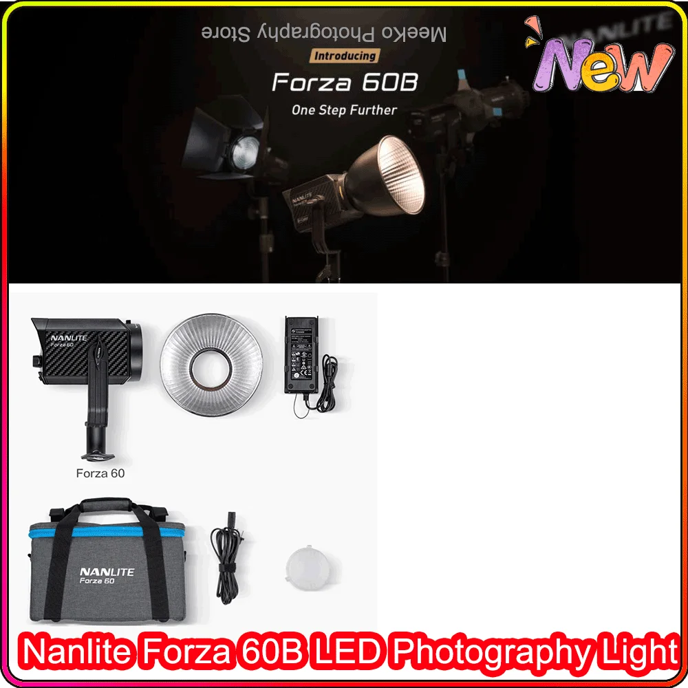 

Nanguang Nanlite Forza 60 60B LED Photography Light 60W 2700K-6200K Outdoor Monolight COB Lighting Flash Strobe lamp Bi Color