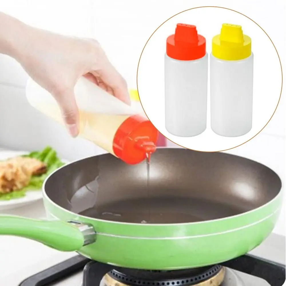 

High Quality Practical 4 Hole Salad Ketchup Squeeze Bottles Oil Can Condiment Squeeze Bottle Kitchen Gadgets