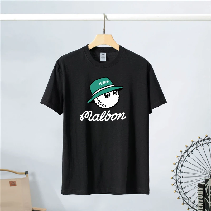 

2023 Golf T-shirt Men's and Women's Summer Cotton Golf Top Malbon Golf Bucket Hat Short Sleeve Fashion Couple Loose Golf Clothin