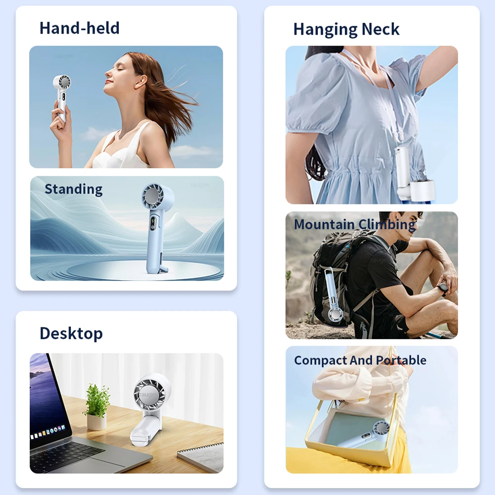 Портативный Ручной Турбовентилятор Usb Перезаряжаемый Уличный Мини-складной