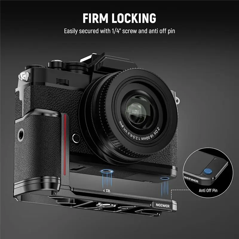 Фото NEEWER CA076 ZFC L-образная рукоятка для камеры Nikon Z Fc, ультратонкая ретро-совместимая монтажная пластина и рукоятка №3