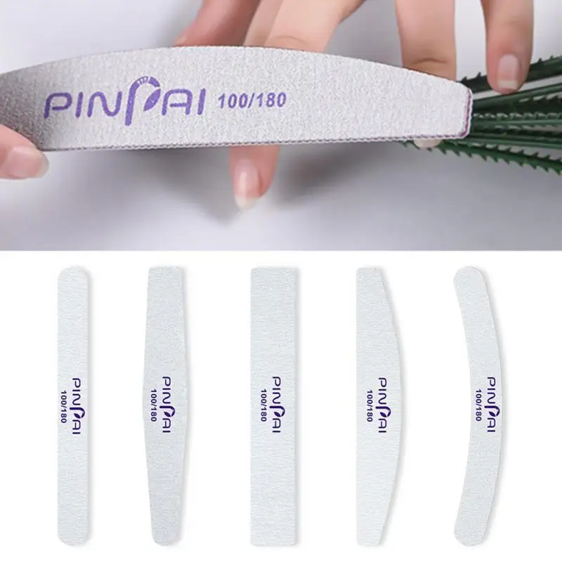 

5PCS/Lot Professional Nail Files Double-sided Half Moon Shaped Nail Gel Polish Polishing Sheet Portable Manicure Accessorie Tool