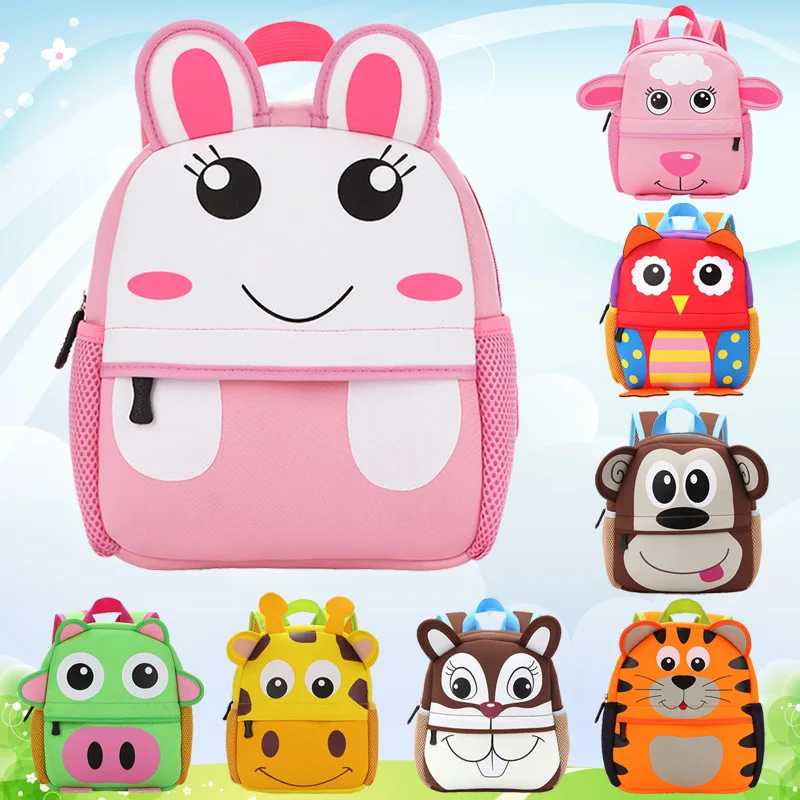 

Children's Schoolbag Cute Kindergarten Backpack Kids Cartoon Animal Pattern Bolsa Dalmatians Diving Material Girls Boys Bag
