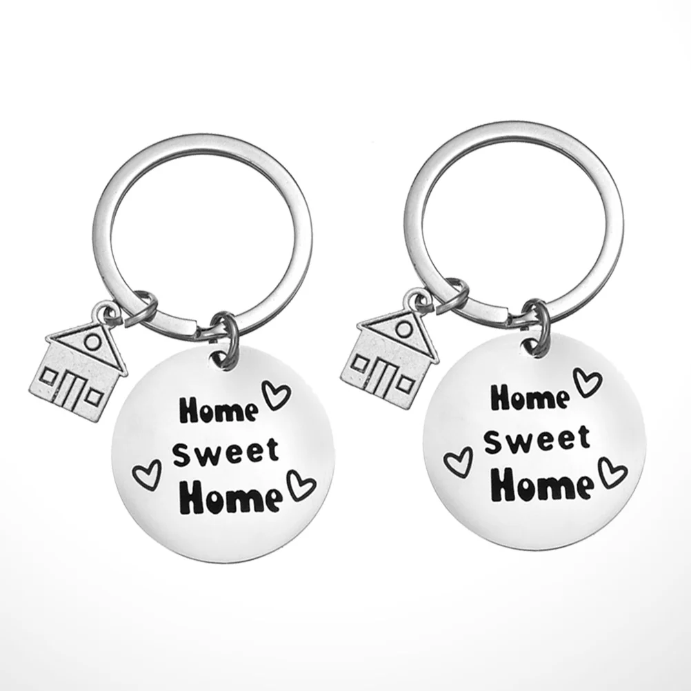 2pcs New Home Keychain Homeowner Keychain Homeowner Closing Gifts Metal Couple Keychain New Home 2022 Keychain