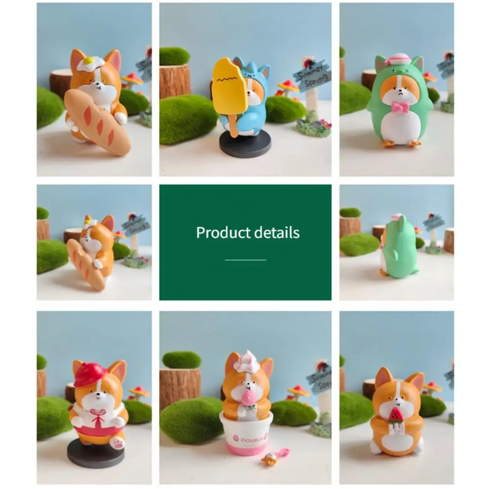 

Creative Animal Shape Frosted Texture Dog Gardening Landscaping Dolls Ornaments Smooth Surface Shiba Inu Dolls for Children