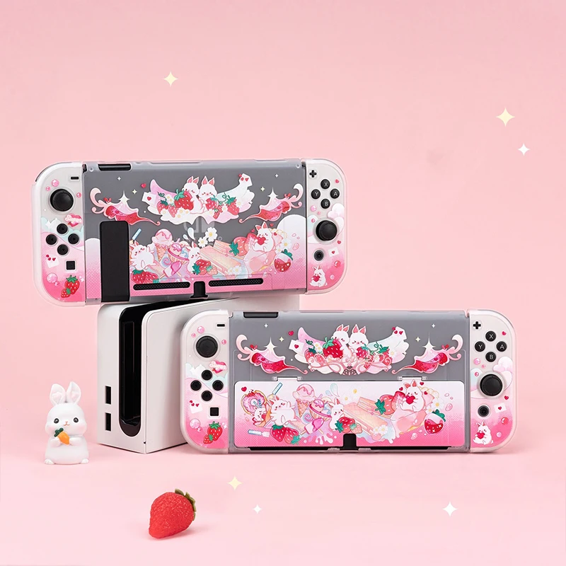 

For Nintendo Switch Case OLED Accessories Protective Case Cover Split Cartoon PC Frosted Hard Shells For Switch NS Console Games