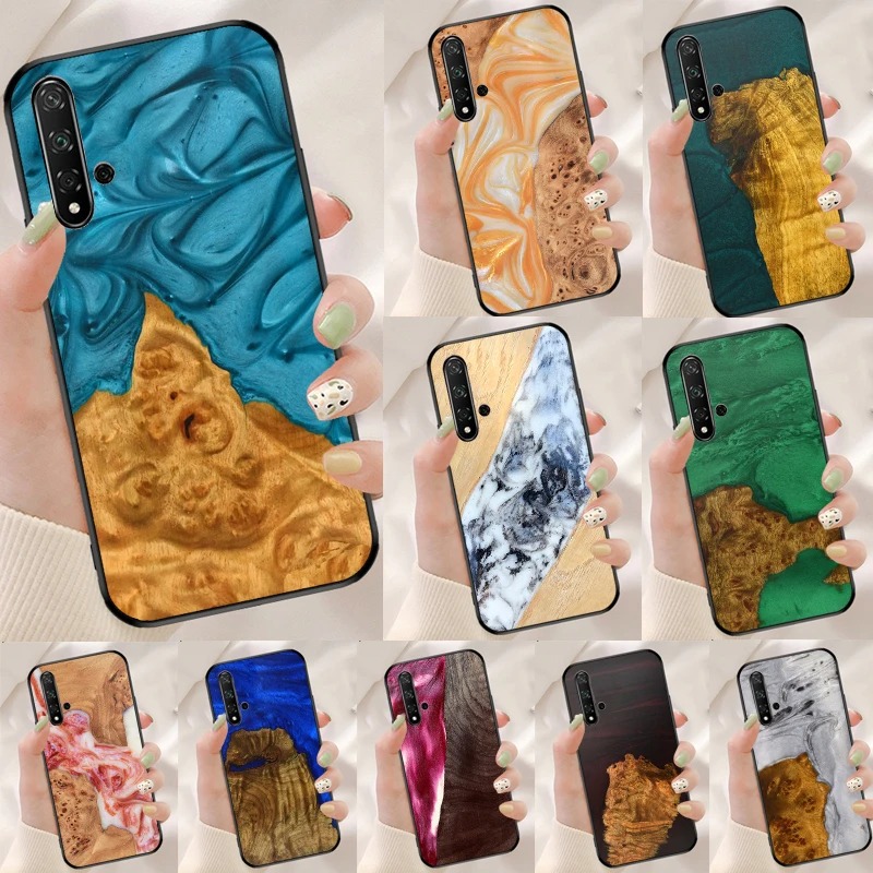 Фото Чехол из смолы Wood для Huawei Nova 12s 12i 11i 7i 8i 9 10 SE Y91 Y90 Y60 Y70 Y72 Y61 P60 Pro P30 P40 Lite №1