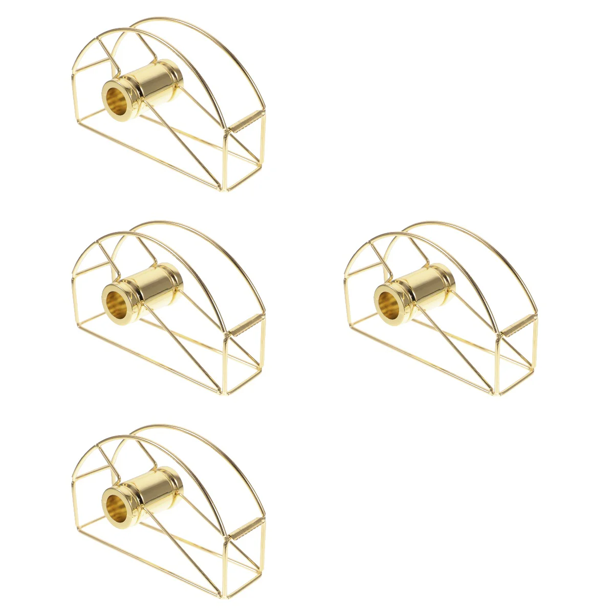 

4 Pieces Metal Duct Tape Small Dispenser Wrought Iron Household Convenient Sticker Desk