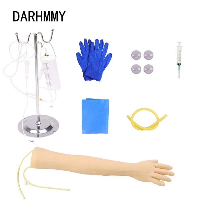 DARHMMY IV  Injection Arm Phlebotomy Intravenous Infusion Practice Kit Venipuncture Nurse Training Blood Drawing Arm Model Kit