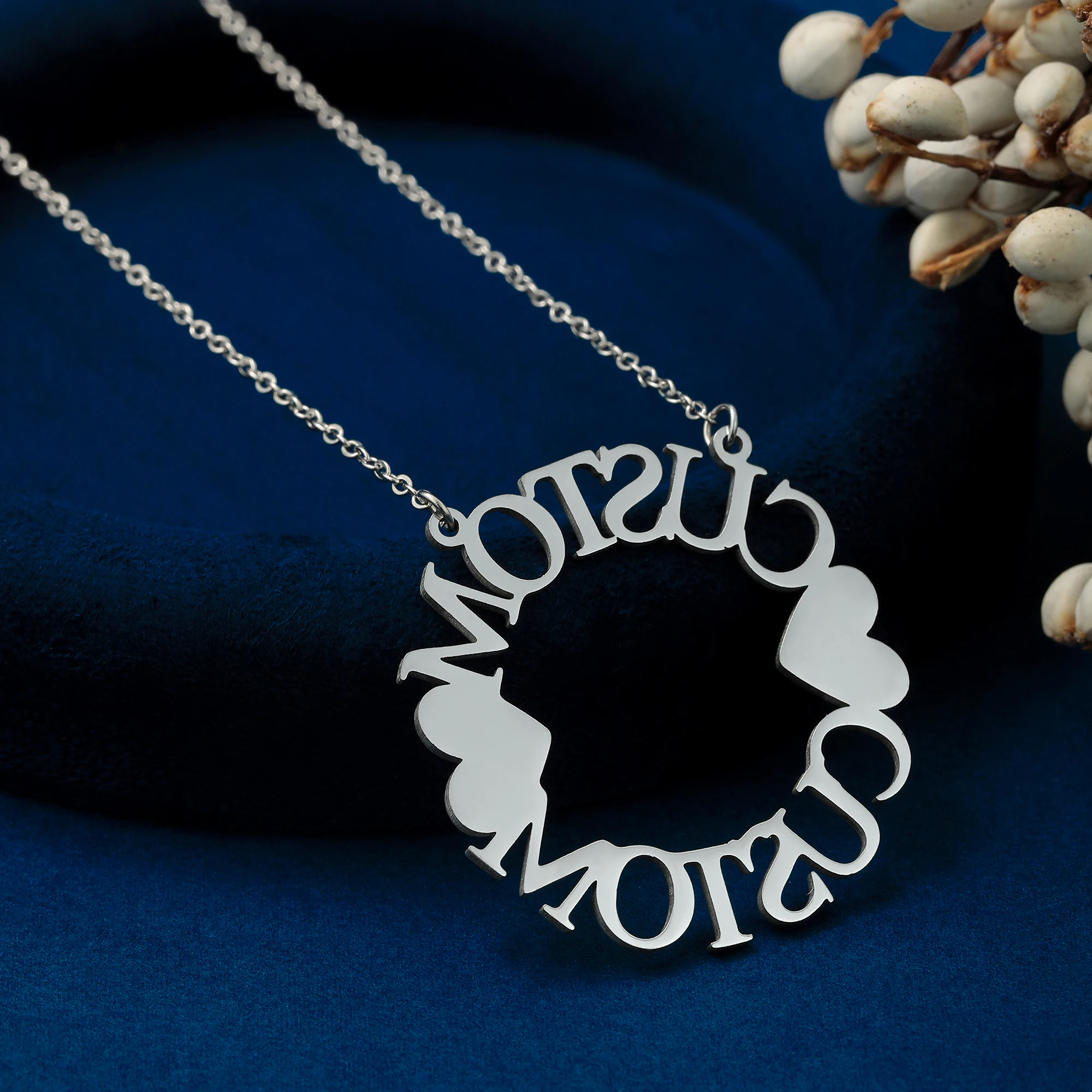 Нержавеющая сталь персонализированная табличка с именем любовь сердце ожерелье