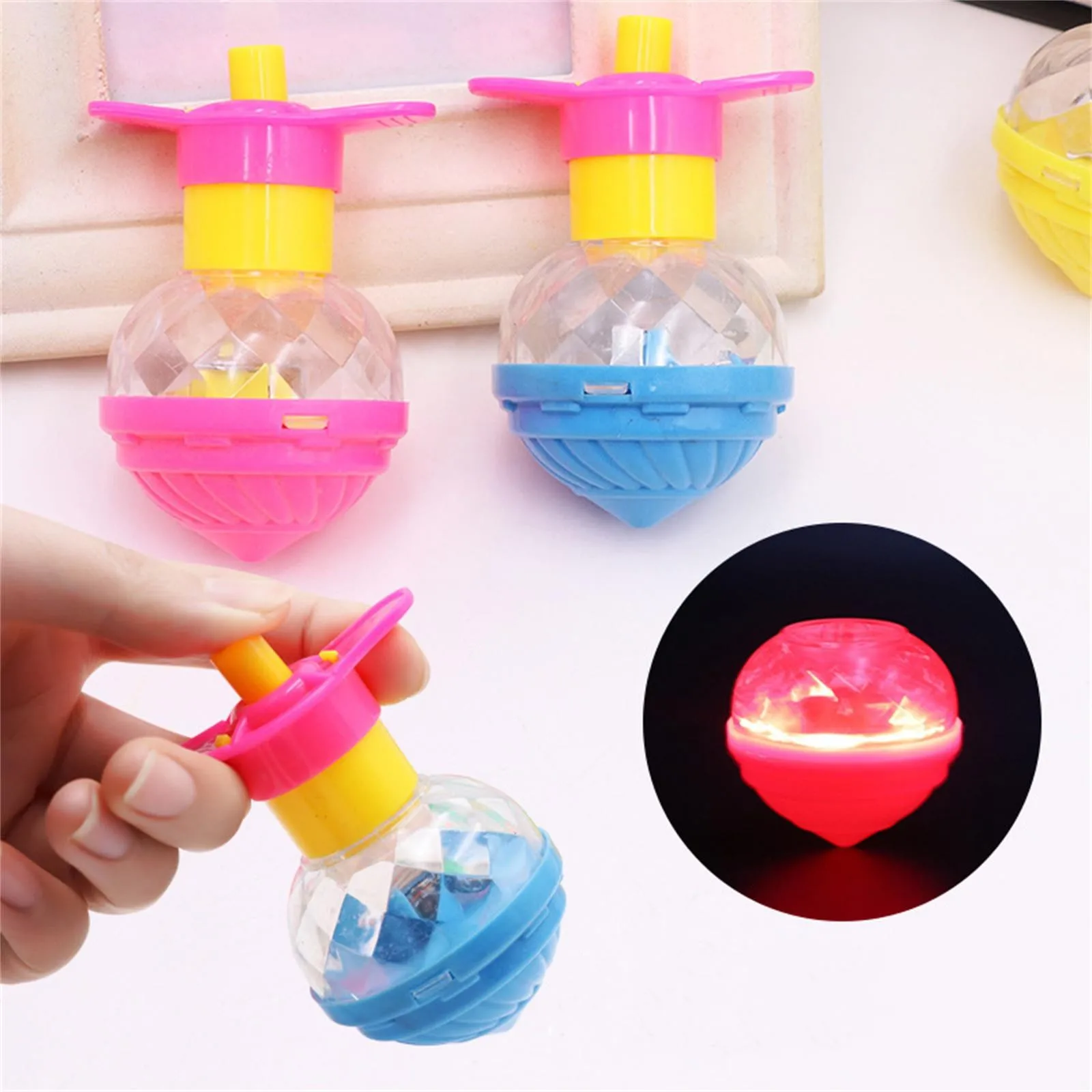 

Children's Flash Luminous Spinning Top Toy Colorful Top Ejection Toy