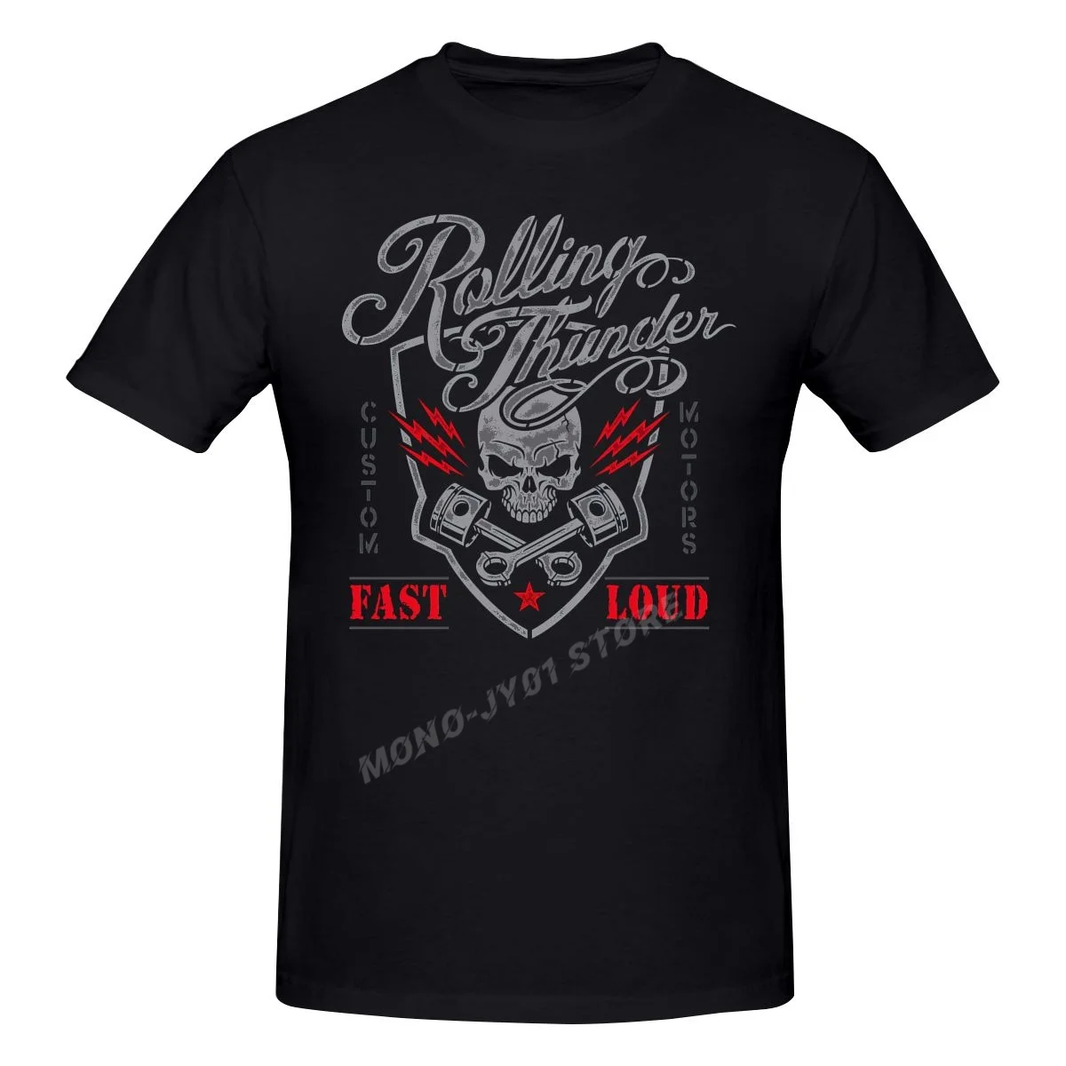 

Motor Skull Crest Graphic T Shirt For Men Short Sleeve Casual Top Design Guys Punk Designer Streetwear