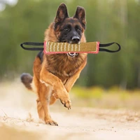 dog bite tug toy jute k9 tug toy with two handles for adult dogs puppies teeth healthy for dogs pet training play throw