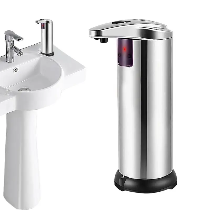 

280ml Touchless Automatic Soap Dispenser Motion Sensor Soap Dispenser Stainless Steel Hands free Auto with Waterproof Base