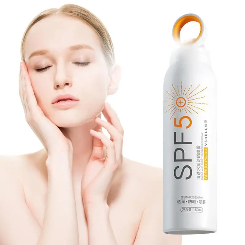 

Hydrating Sunscreen Spray 150g Silky Hydrating Light SPF50 Sunscreen Spray Non-Greasy Oil-Free Sunscreen Mist Facial Mist