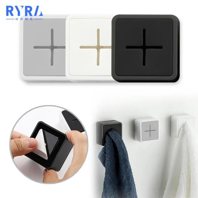 

Self Adhesive Towel Plug Holder Wall Mounted Bathroom Towel Hook Storage Rack Waterproof Kitchen Rag Dishcloth Clip Organizer