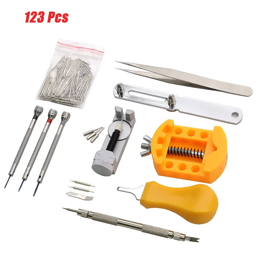 123 шт. набор инструментов для ремонта корпуса часов