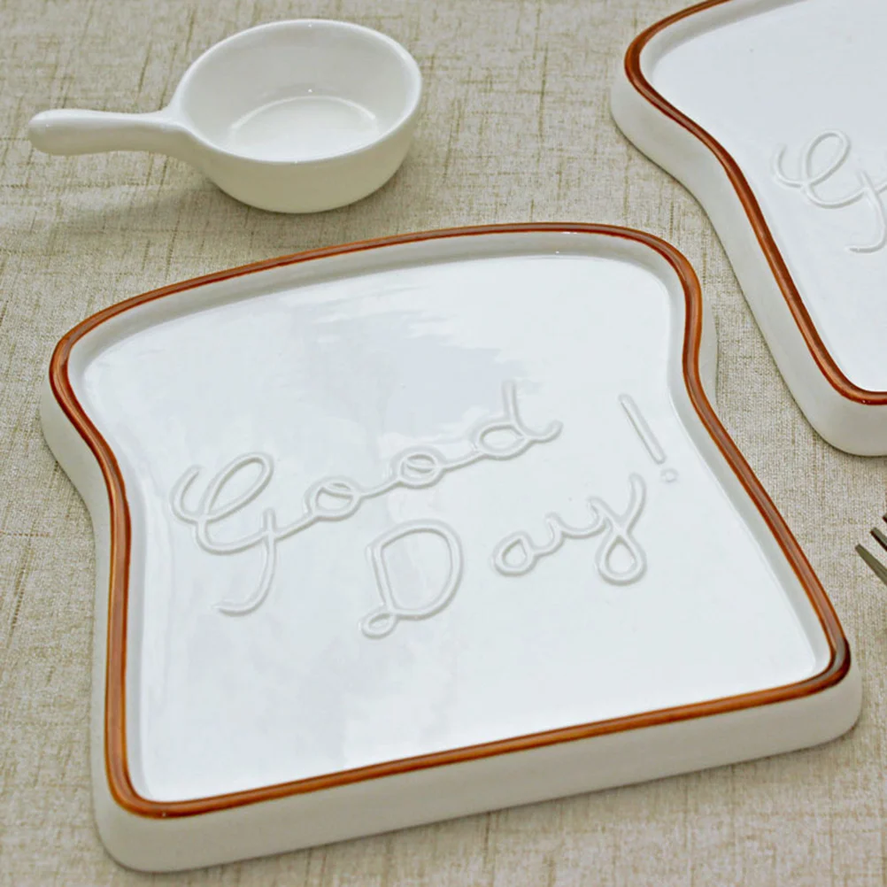 

Plate Toast Ceramic Bread Dish Tray Dessert Plates Breakfast Salad Sushi Dinner Porcelain Stand Display Pastry Dishes Serving
