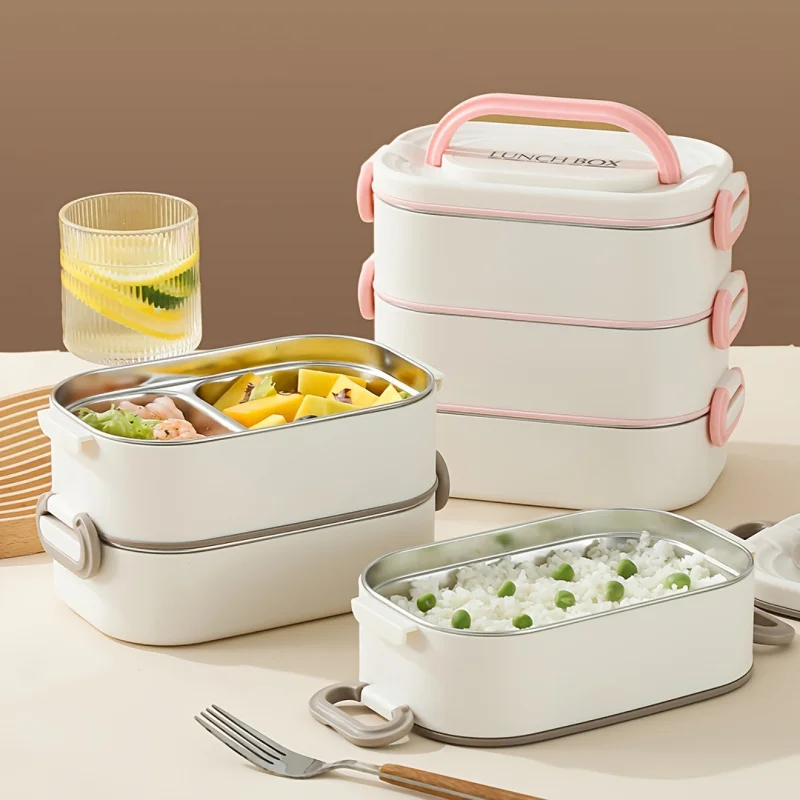 Изолированный Портативный Ланч-бокс из нержавеющей стали Bento-безопасен для