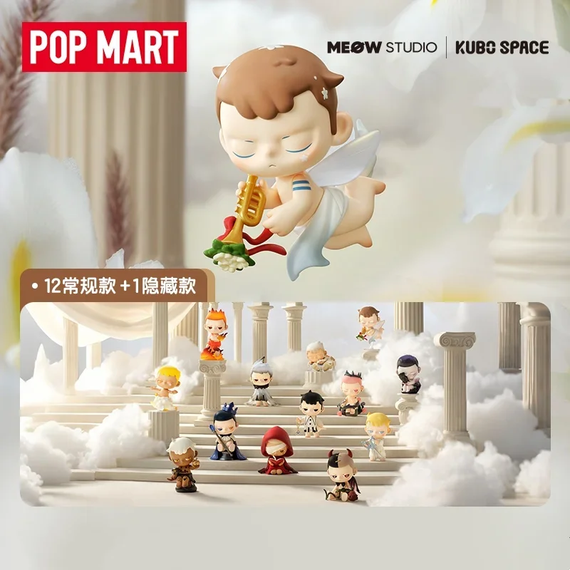 Фото POP MART KUBO Poem Angel's Series Mystery Box Подлинная глухая коробка Guess Toys Сумка Орнамент Фигурки Домашний декор Настольные куклы Модель №2