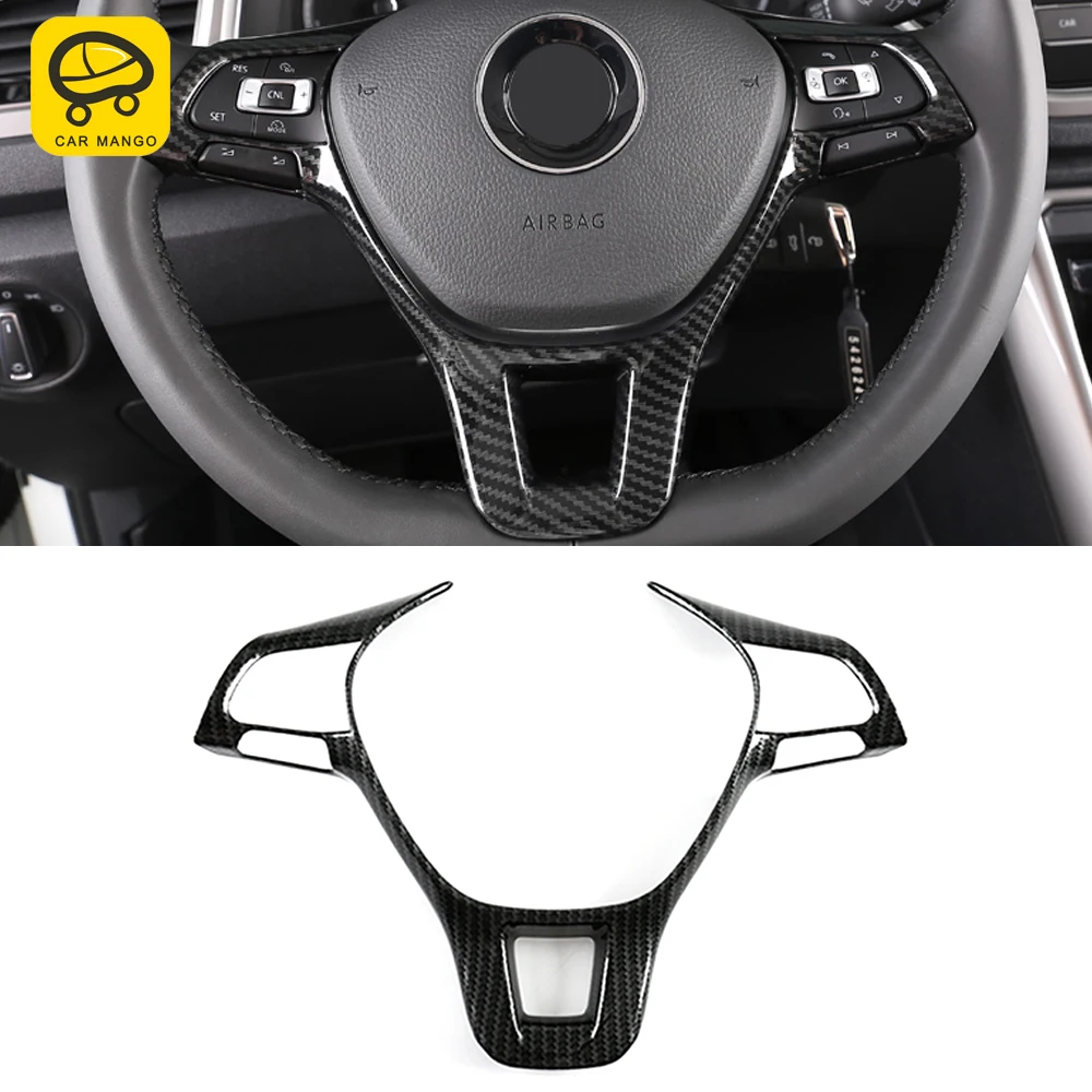 

Автомобильные аксессуары CarManGo, кольцо-кнопка на рулевое колесо, круглая рамка, отделка, наклейка, украшение для VW Volkswagen T-Roc 2017-2021