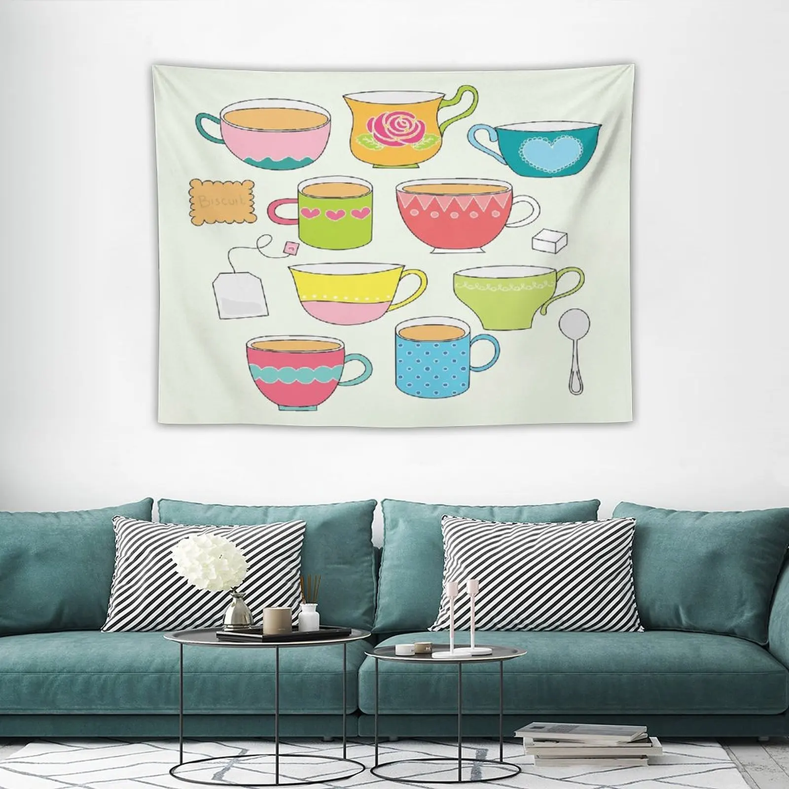 

Tea Time Tapestry Wall Decoration Items Home Decor Wall Hanging Decor Anime Bedroom Deco