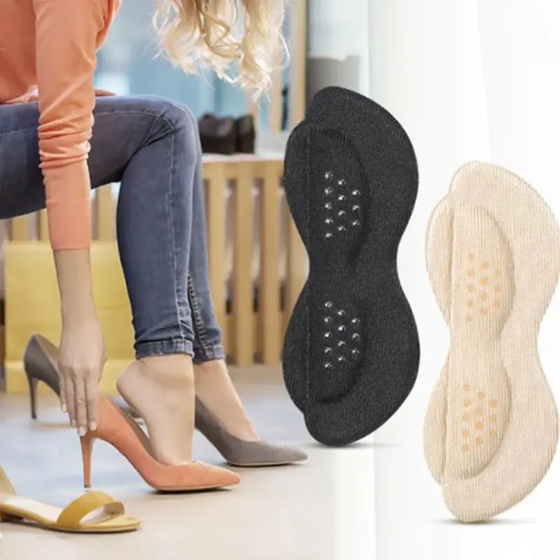 

2pcs Invisible Anti-wear Anti-drop Heel Heel Pad Protection Pad Foot Care Silicone Gel Anti-pain Insole Women's Shoes Pad
