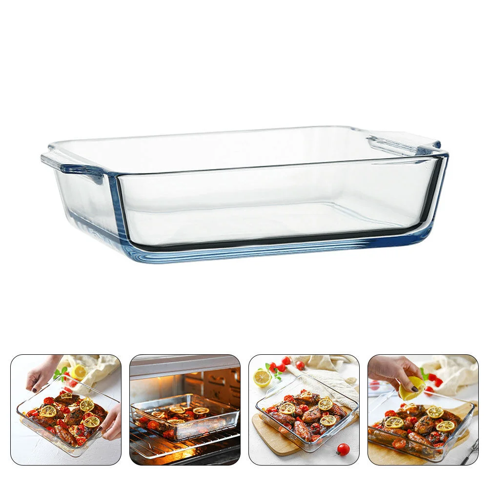 

500ml Microwave Oven Baking Pan Glass Oven Baking Dish Western Food Steak Pan