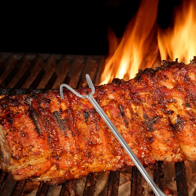 Деревянный крючок для переворачивания свиных отбив S-образный гриль-крючок