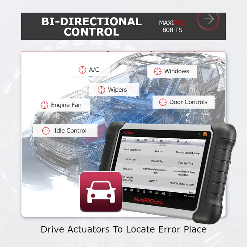Autel MaxiPRO MP808TS OBDII Автомобильный диагностический инструмент OBD2 сканер OBD 2