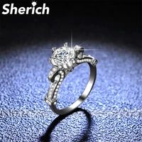 sherich 1 carat d color moissanite diamond s925 sterling silver guardian promise engagement ring womens jewelry anillos mujer