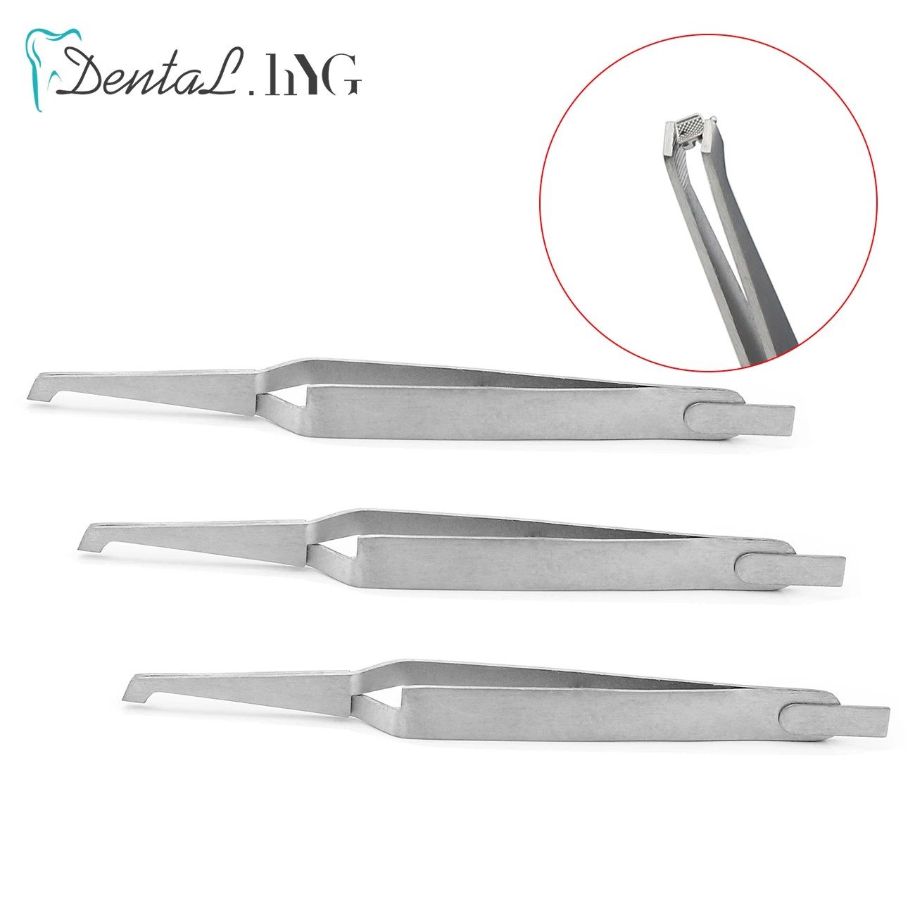 

1/2/5xDental Bracket Tweezers Holder Dentist Instrument Stainless Steel Serrated Orthodontic Plier for Teeth Care Tools