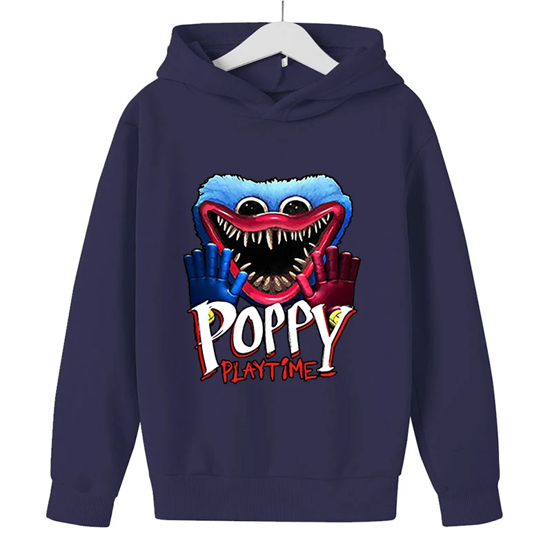 

Children's Clothing Poppy Playtime Hoodie Harajuku Boy Fashion Huggy Wuggy Sweatshirt Girl Autumn Horror Long-sleeved Jacket 10y
