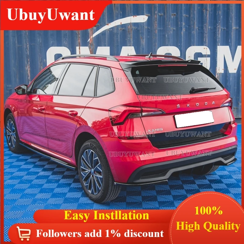 Задний спойлер UBUYUWANT на крышу для Skoda Kamiq 2019-Up блеск из АБС-пластика черный