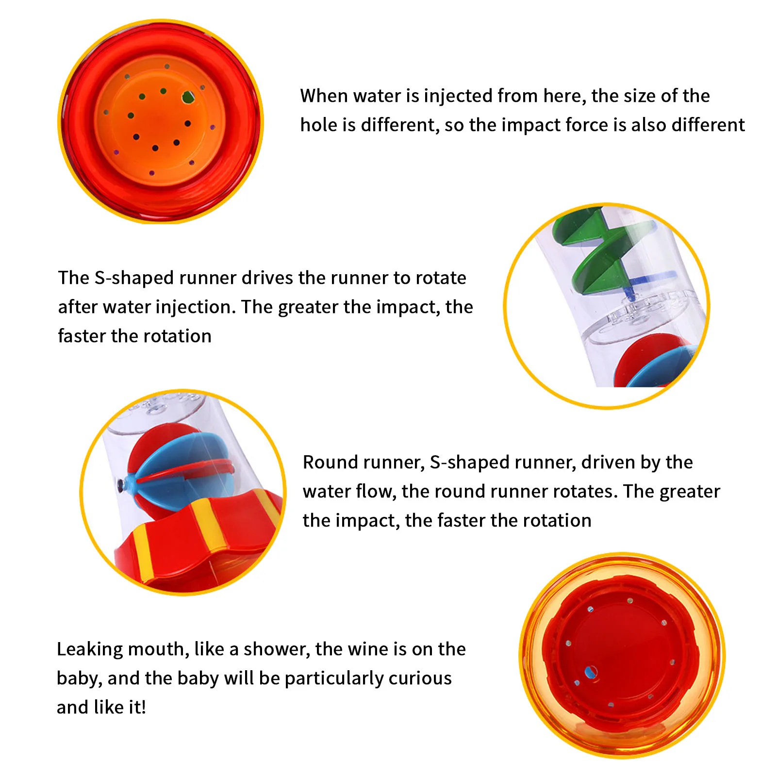 Kids Toy Children Colorful Water Bath Tub Tunes Toys Fun Whirly Wand Cup Baby Shower Bath Toy Toy Bathroom Swimming Water Whirly