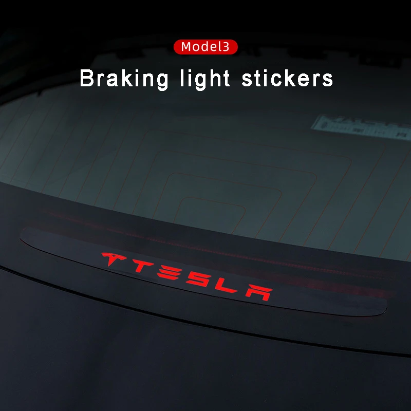 

High Braking Light Stickers Rear Windshield Hollow Out Decorative Strips Car Stickers For Tesla Model 3 Y Exterior Modified