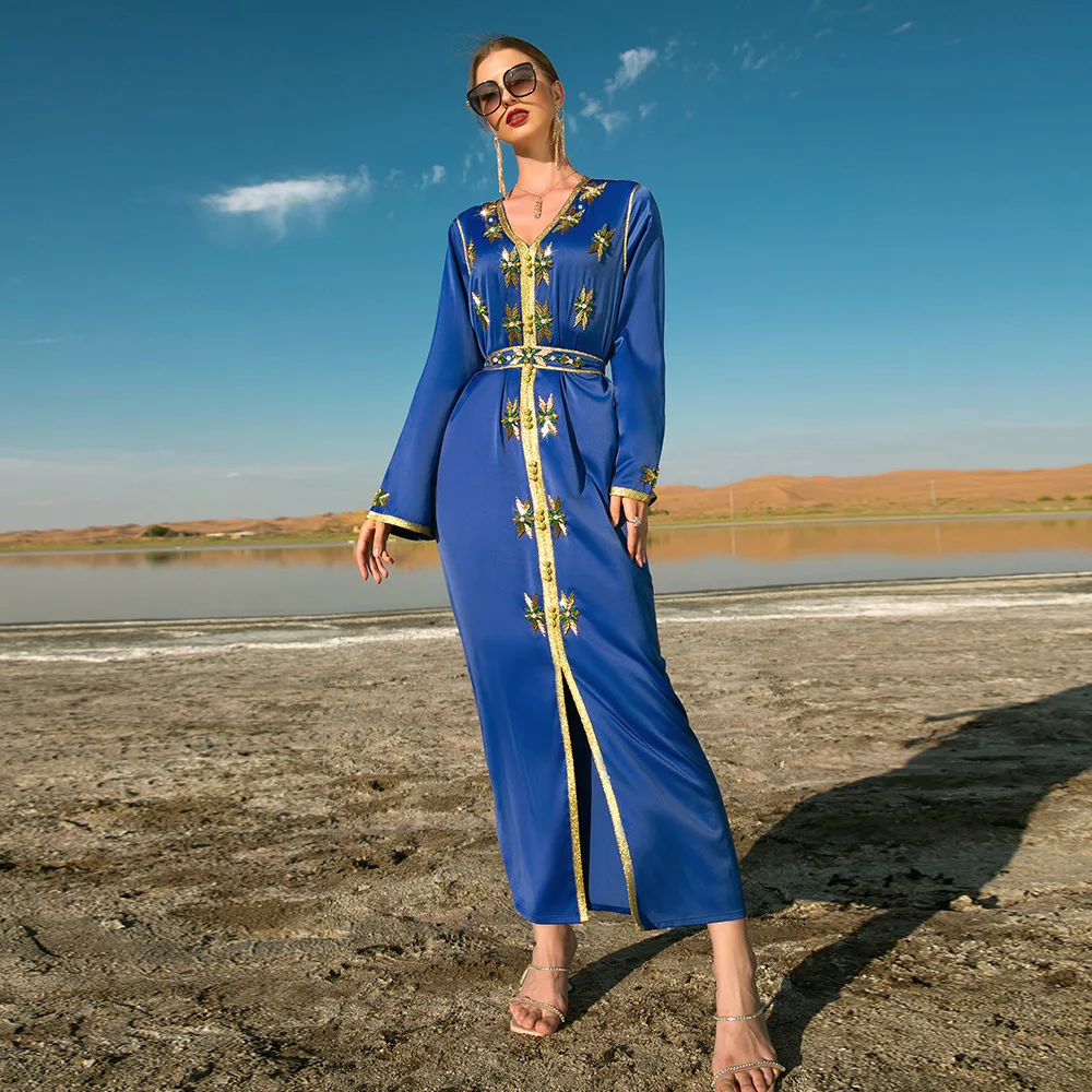 Индийское турецкое мусульманское платье абайя женское свадебное вечернее