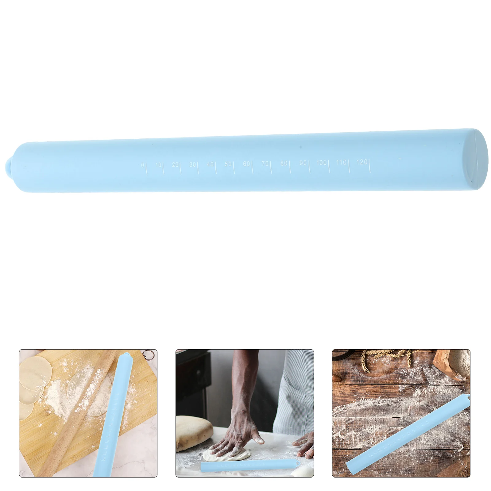 

Silicone Baking Rolling Pin Baking Supply Rolling Stick Roller Pin Dough Roller Baking Tool with Scale