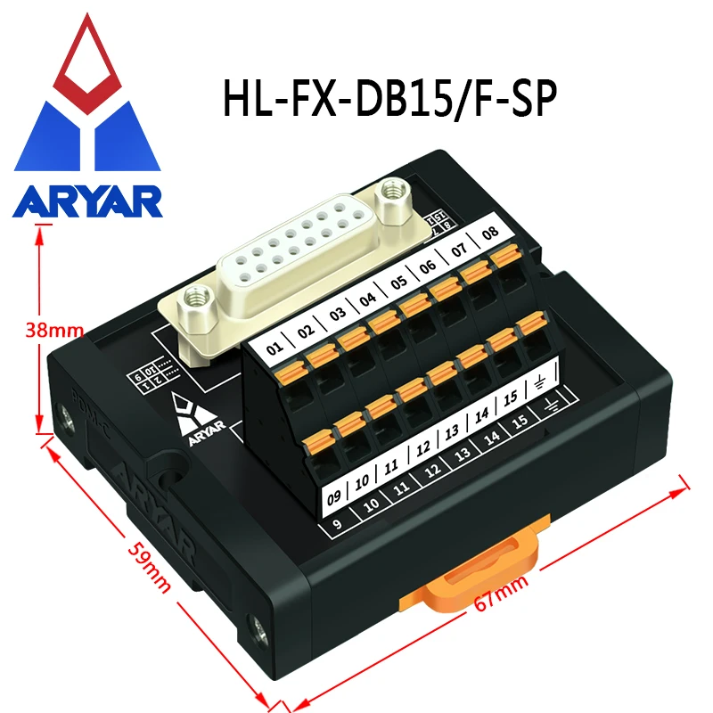 DB15 D-Sub Модуль интерфейса крепления DIN-рейки разрывная плата Быстрый разделитель