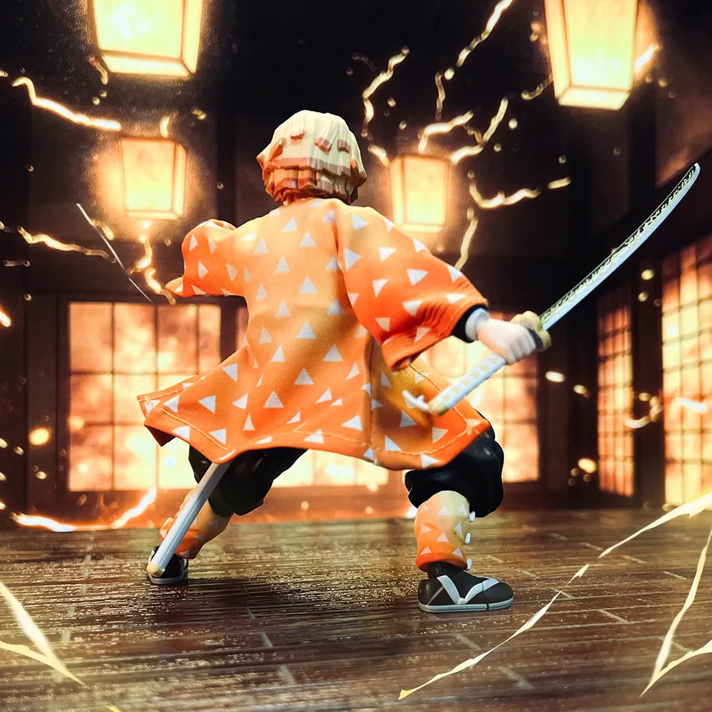 Фото В наличии: Набор одежды из ткани Shangi для фигурки SHF Demon Slayer Агацума Зеницу (фигурка в комплект не входит), аксессуар для самостоятельной модификации. №5