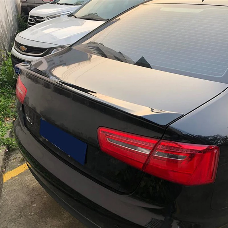 Для глянцевого черного спойлера аксессуары OLD Audi A6 C7 2011-2018 АБС-пластик багажник