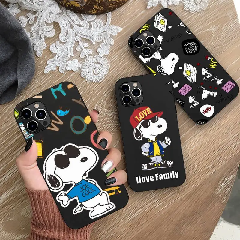 

Cartoon Dog Charlie Browns Snoopy Phone Case for iphone 13 12 11 Pro Mini XS MAX 8 7 Plus X 2020 XR Silicone Soft cover
