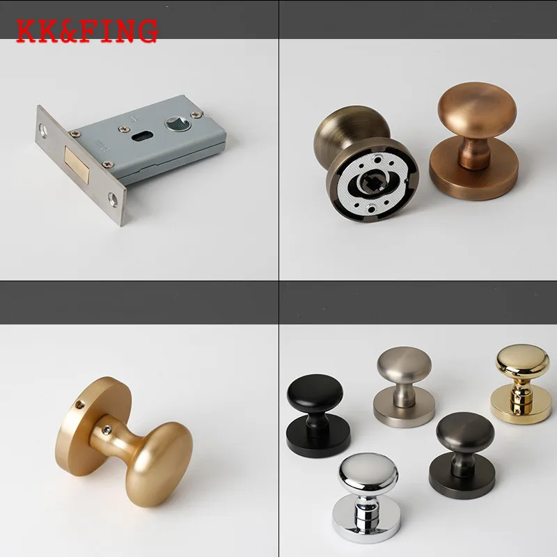 KK&ampFING Mute Room Door Lock Zinc Alloy Invisible Single-sided Secret Interior European Bathroom Spherical |