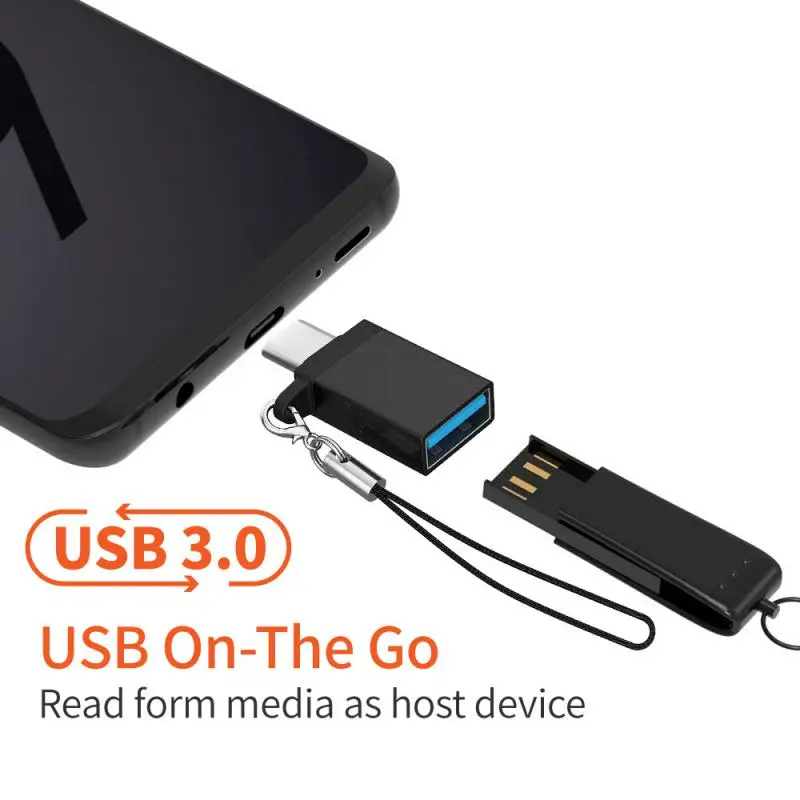 

USB 3.0 To Type C OTG Adapter for Huawei Xiaomi U Disk MacBook iPad Female Converter With lanyard Shielded Circuit Board