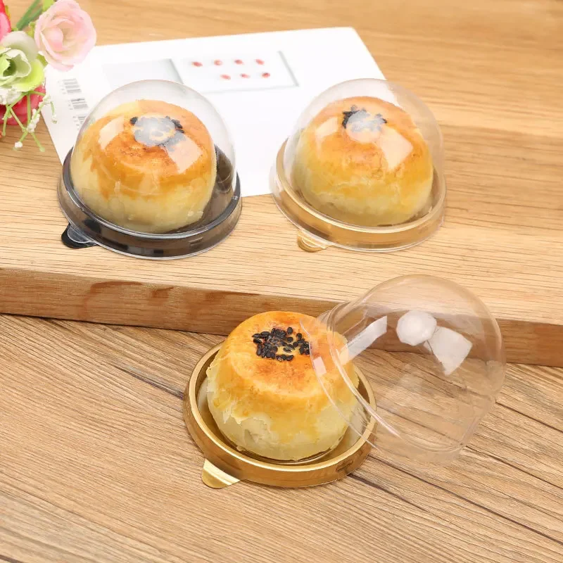 

50pcs Clear Plastic Mini Cupcake Container Boxes Muffin Pod Dome Muffin Single Cup Cake Holders Individual Cupcake Containers