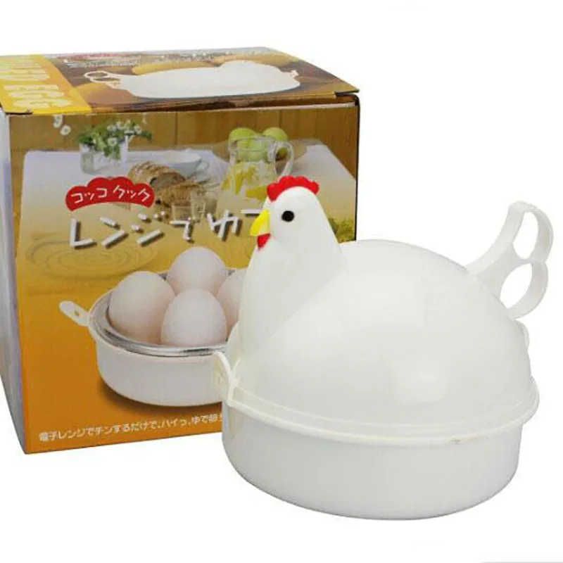 

Kitchen Eggs Steamer Stainless Steel Chicken Shaped Microwave 4 Eggs Boiler Cooker Egg Poachers Novelty Kitchen Cooking Steamer